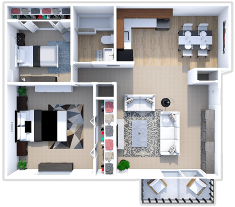 a floor plan of a two bedroom apartment